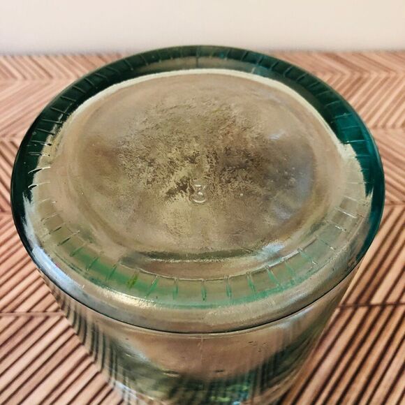 Vintage Green Glass Large Vase Apothecary Jar Cottage Core Coastal Décor - Picture 3 of 5